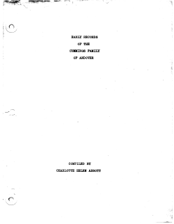 Early Records of the Cummings Family of Andover