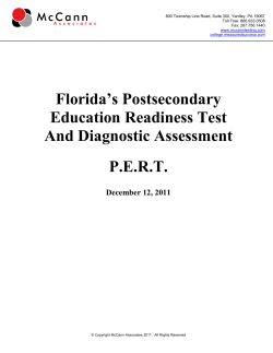 Florida`s Postsecondary Education Readiness Test And Diagnostic