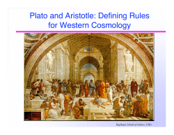 Plato and Aristotle: Defining Rules for Western Cosmology