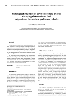 Histological structure of bovine coronary arteries at varying distance