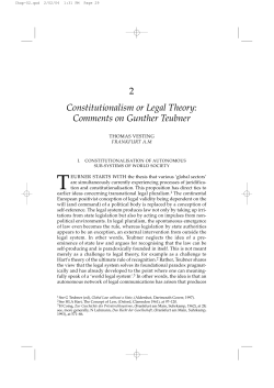 2 Constitutionalism or Legal Theory: Comments on Gunther Teubner