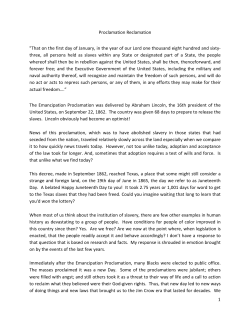 1 Proclamation Reclamation "That on the first day of January, in the