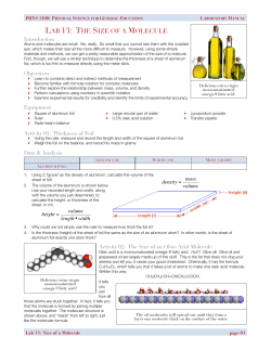 lab 13: the size of a molecule