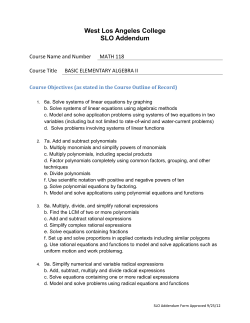 Math 118 - West Los Angeles College