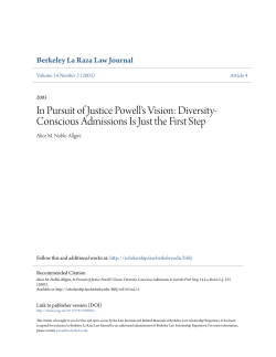 In Pursuit of Justice Powell`s Vision: Diversity