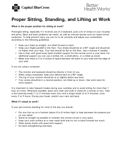 Proper Sitting, Standing, and Lifting at Work