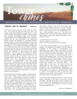 Thoughts from the Moderator Joan Levy