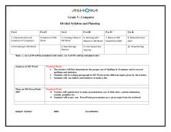 Grade V- Computer Divided Syllabus and Planning
