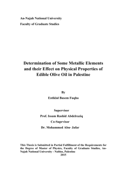Determination of Some Metallic Elements and their Effect on
