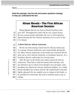 Hiram Revels—The First African American Senator