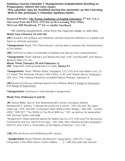 Syllabus Calendar 2323S2017