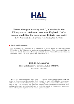 Excess nitrogen leaching and C/N decline in the Tillingbourne
