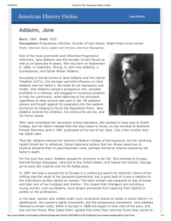 Addams, Jane - Blackbird Library