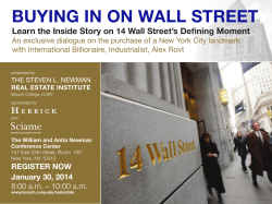 buying in on wall street - Baruch College
