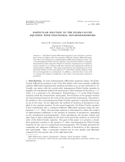 PARTICULAR SOLUTION TO THE EULER-CAUCHY