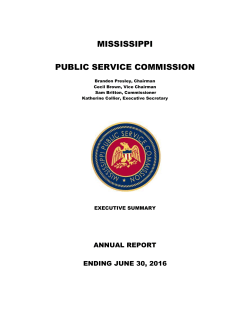 MPSC Executive Summary - Mississippi Public Service Commission