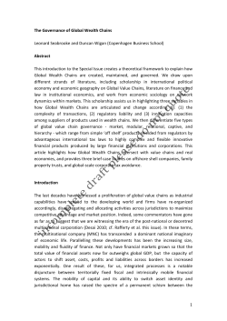 1 The Governance of Global Wealth Chains Leonard Seabrooke