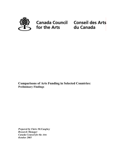Comparisons of Arts Funding in Selected Countries