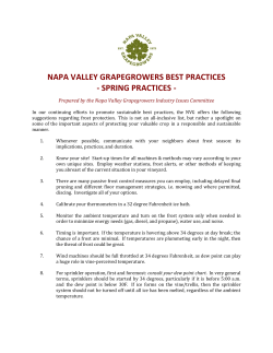 NAPA VALLEY GRAPEGROWERS BEST PRACTICES