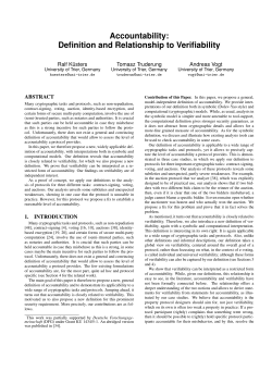 Accountability: Definition and Relationship to Verifiability