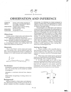 OBSERVATION AND INFERENCE