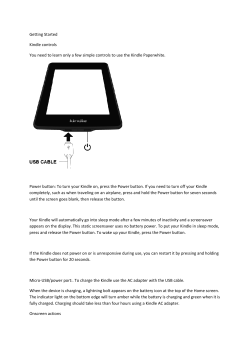 Getting Started Kindle controls You need to learn only a few simple