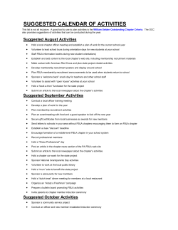 Suggested Activities to Conduct Each Month