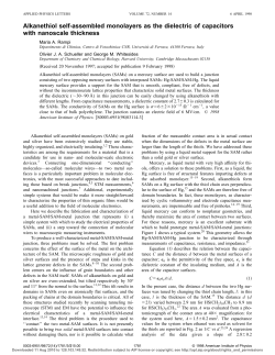 Alkanethiol self-assembled monolayers as the dielectric of