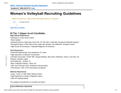 Women`s Volleyball Recruiting Guidelines