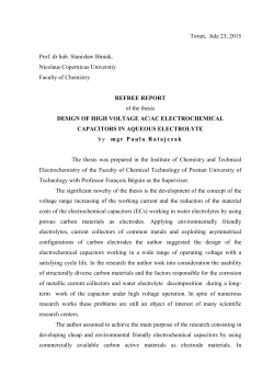 Toruń, Jule 23, 2015 Prof. dr hab. Stanisław Biniak, Nicolaus