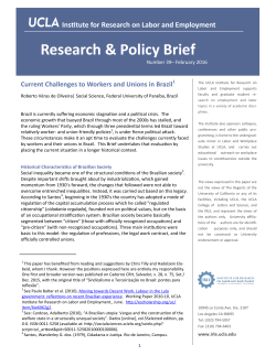 Current Challenges to Workers and Unions in Brazil
