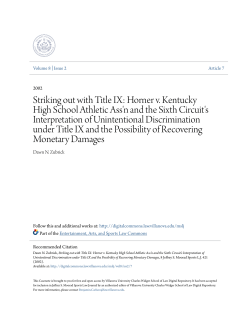 Striking out with Title IX: Horner v. Kentucky High School Athletic Ass