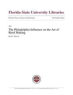 The Philadelphia Influence On The Art Of Reed Making