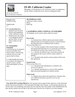 FF-09: California Condor - Environmental Volunteers