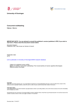 University of Groningen Concurrent multitasking Nijboer, Menno