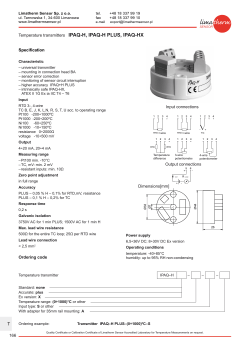 Temperature transmitters IPAQ-H, IPAQ-H PLUS, IPAQ-HX