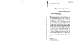 (1994) “Beyond Countertransference: Aspects of