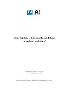 From Sanitary to Sustainable Landfilling