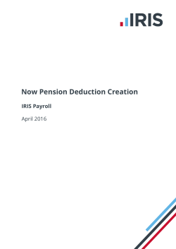 Now Pension Deduction Creation