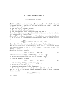 MATH 765 ASSIGNMENT 2 1. Let T be an infinite collection of