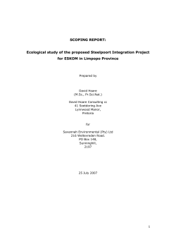 SCOPING REPORT: Ecological study of the proposed Steelpoort