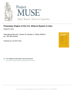 Powerplay Origins of the U.S. Alliance System in Asia