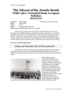 The Advent of the Atomic Bomb
