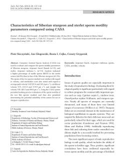 Characteristics of Siberian sturgeon and sterlet sperm motility