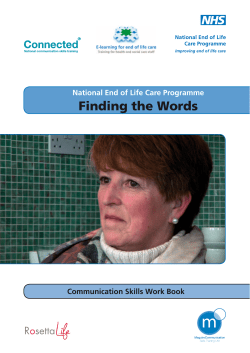Finding the Words - Ambitions for Palliative and End of Life Care