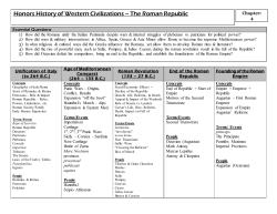 Honors History of Western Civilizations &ndash; The Roman Republic