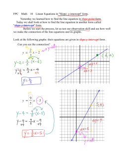 FPC Math 10 Linear Equations in "Slope- y