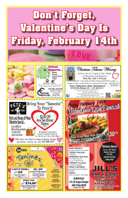 Don`t Forget, Valentine`s Day Is Friday, February 14th