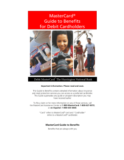 MasterCard&reg; Guide to Benefits for Debit Cardholders