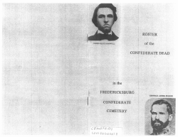 Roster of Confederate Dead in the Fredericksburg Confederate